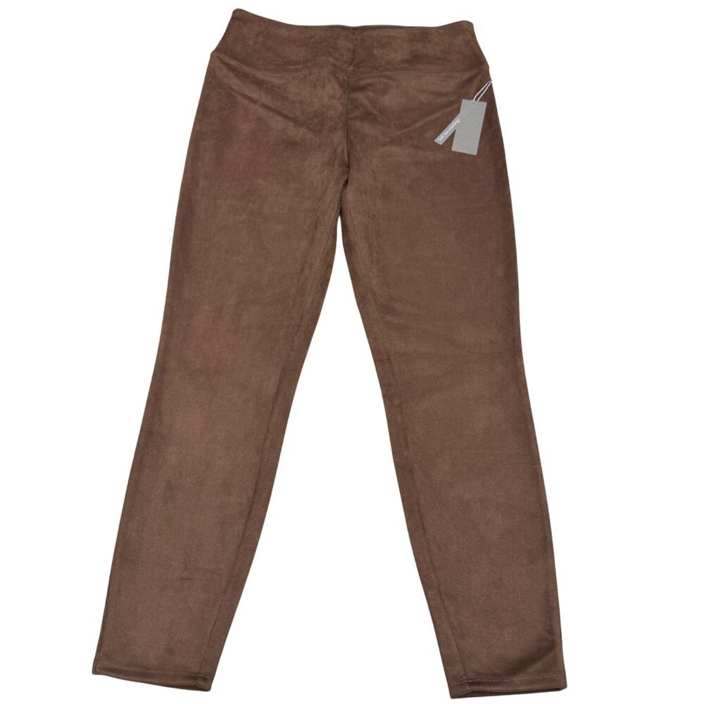 NEW Soft Surroundings Women's Faux Suede Full-On Leggings Saddle Brown, Size M